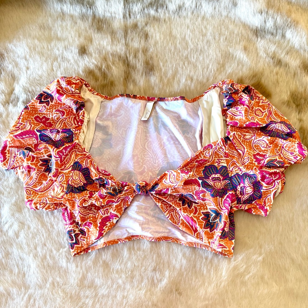NWT Cleobella Maude puff sleeve swim top L - Picture 3 of 8